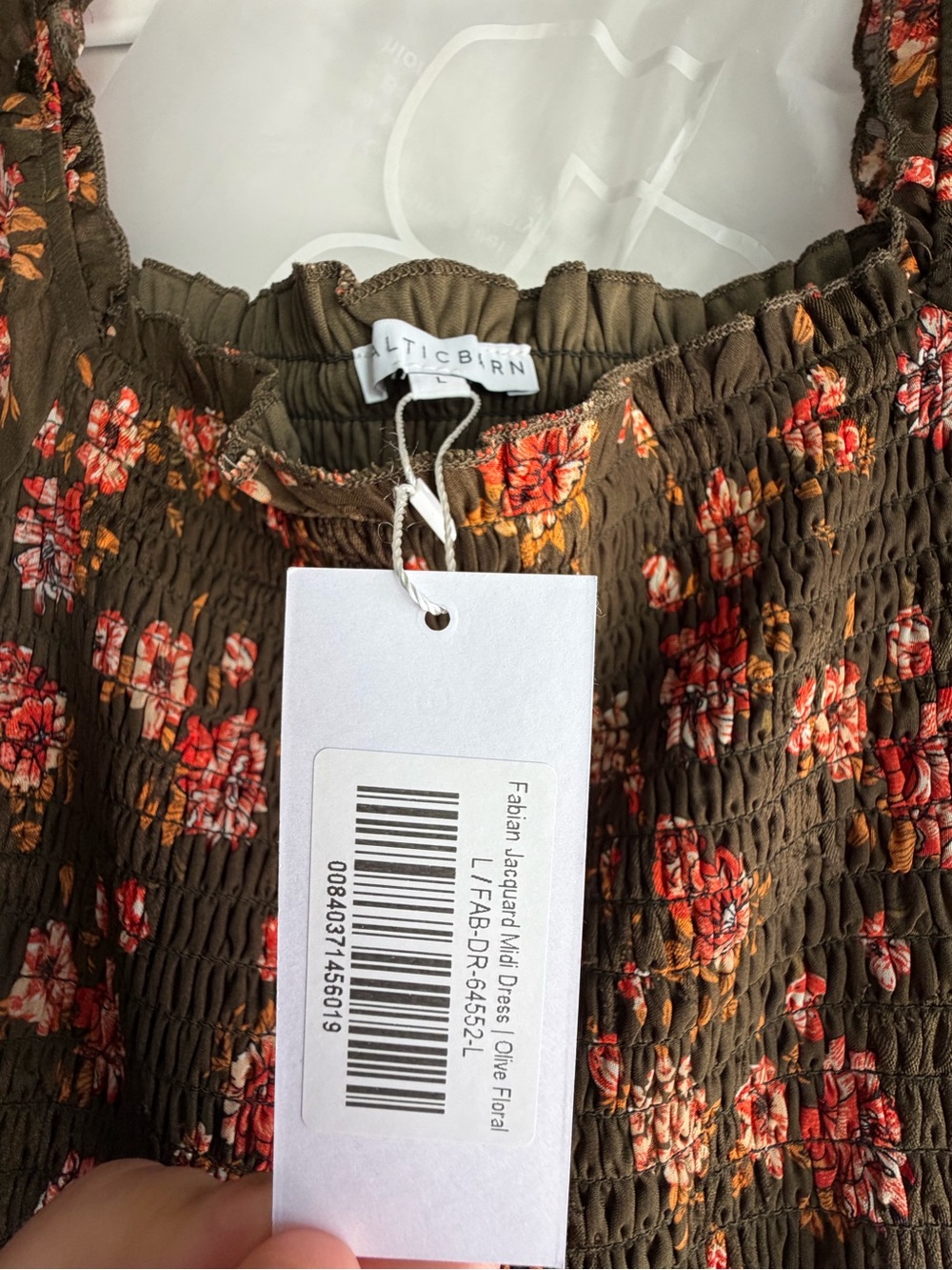 NWT Baltic Born Brown Floral Maxi Dress with Pink & Red Bouquet - Picture 2 of 6